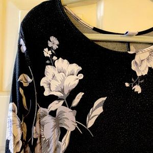 Old Navy Black Floral Shift Dress
